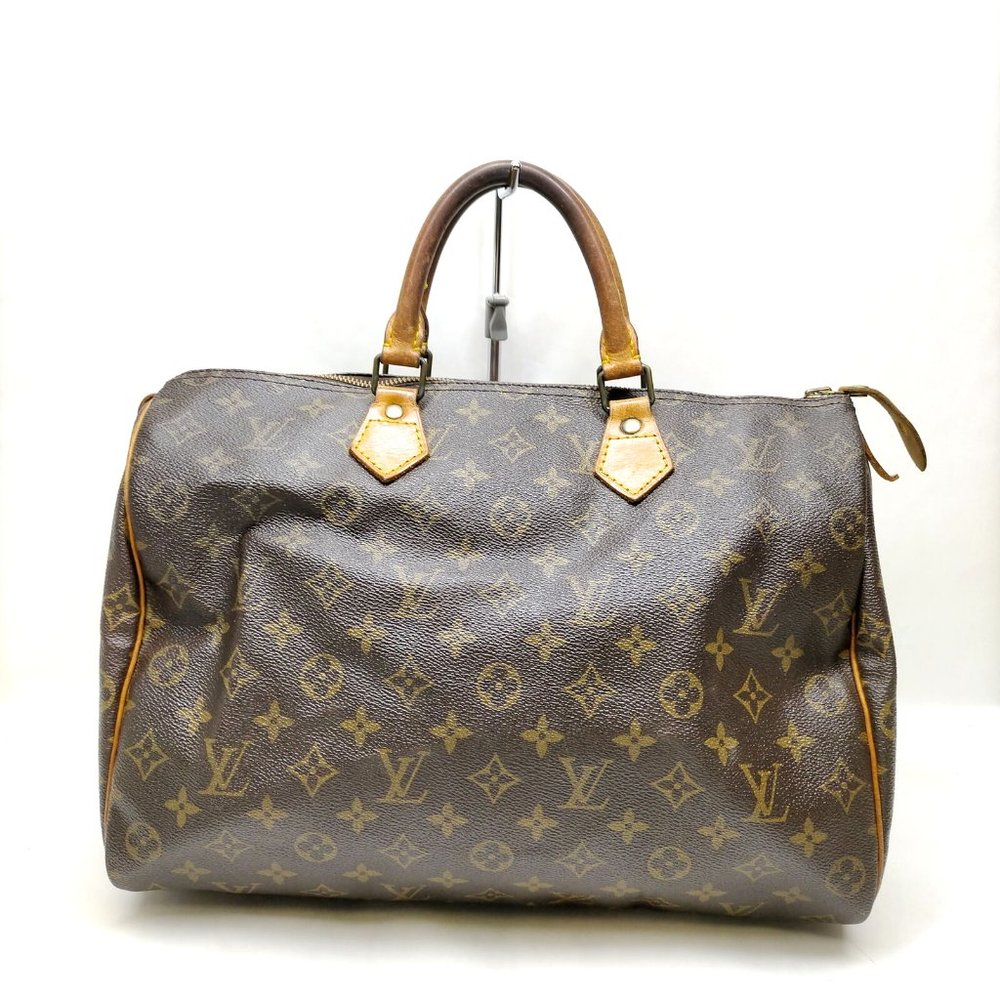 SALE! Vintage Louis Vuitton Speedy 30 Monogram Logo Satchel Bag Gold FREE Liner - Picture 11 of 15